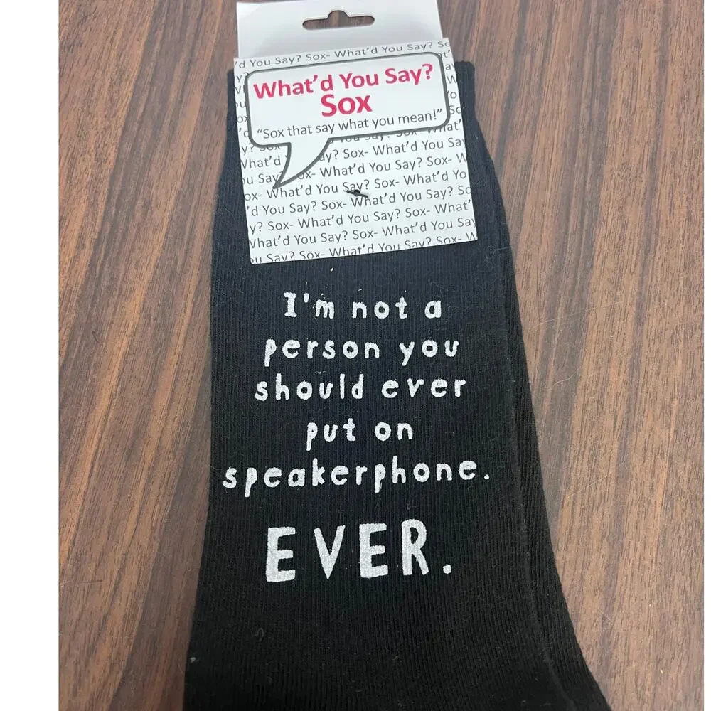 NWT What'd You Say? Sox Unisex Speakerphone Funny‎ Sarcastic Humor Novelty Socks